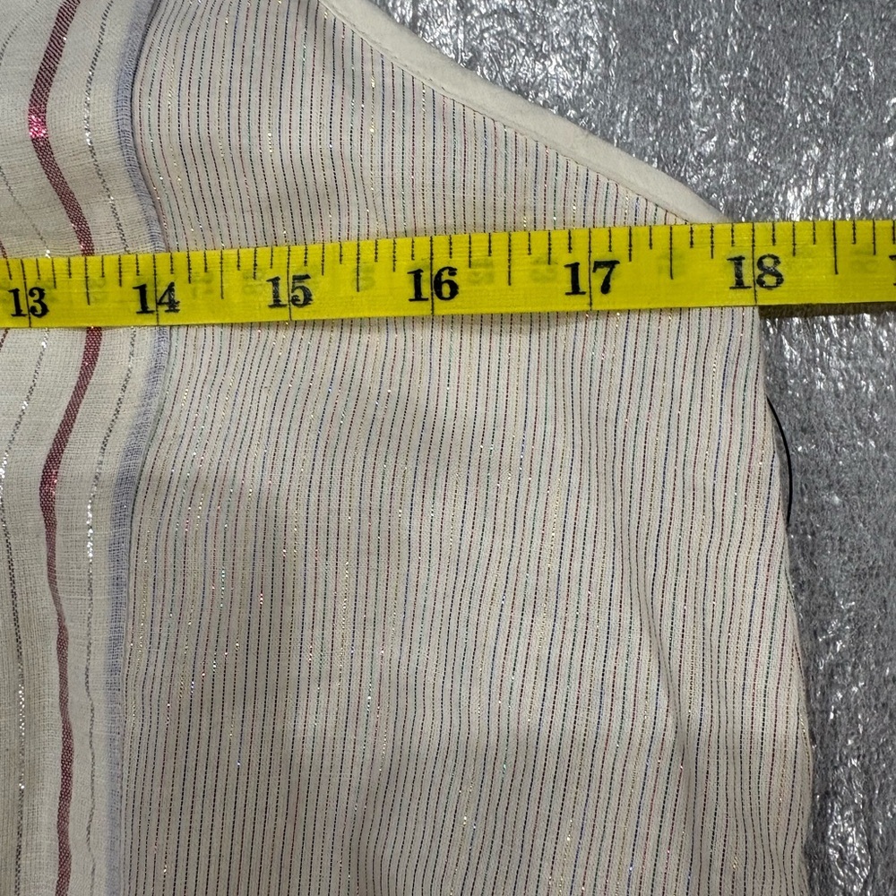 [S]Lulus Girl Power Cream Metallic Multi Striped Ruffled Maxi Dress - Picture 9 of 10